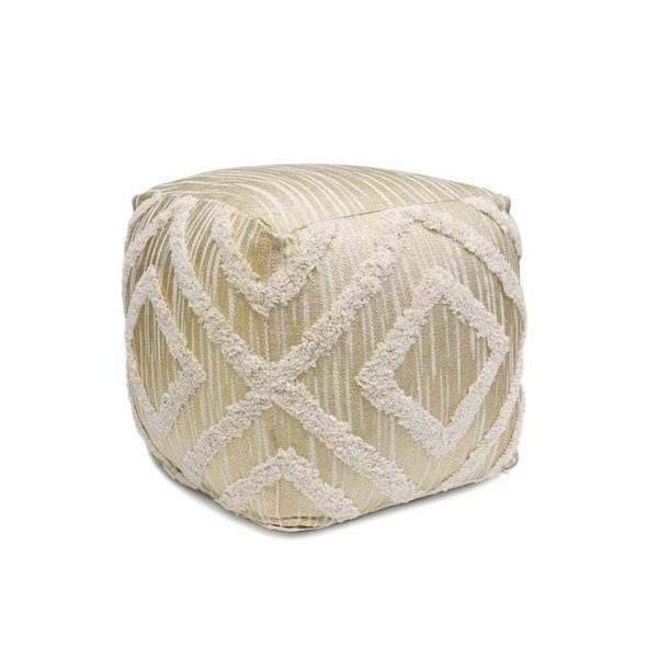 Pasargad Home Pasargad Home PPF-064-1GLD Grand Canyon Cotton Pouf - Gold Foiled - 17.75 x 17.75 x 17.75 in. PPF-064-1GLD
